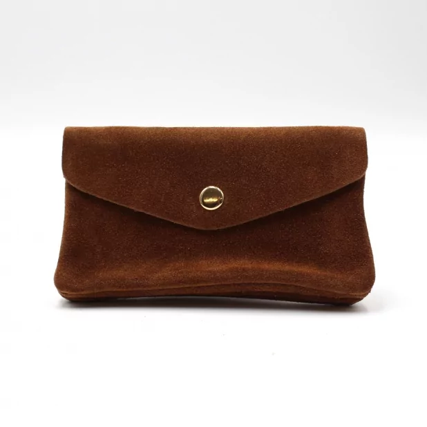 Grand porte monnaie cuir retourné