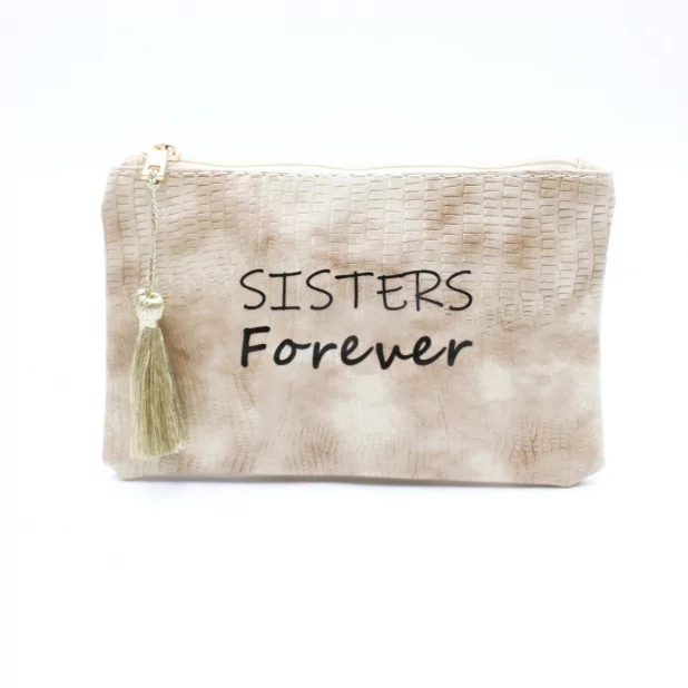 Petite pochette à message sisters forever