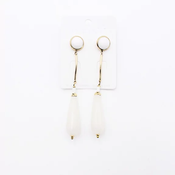 Boucle d'oreille acier - pendante pierre