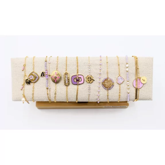 Pack de 12 bracelets acier - parme