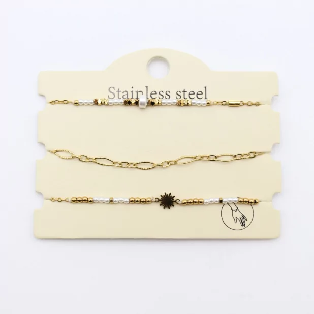 Pack de 3 bracelets acier - soleil