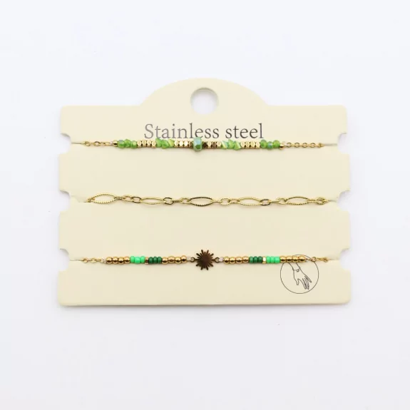 Pack de 3 bracelets acier - soleil