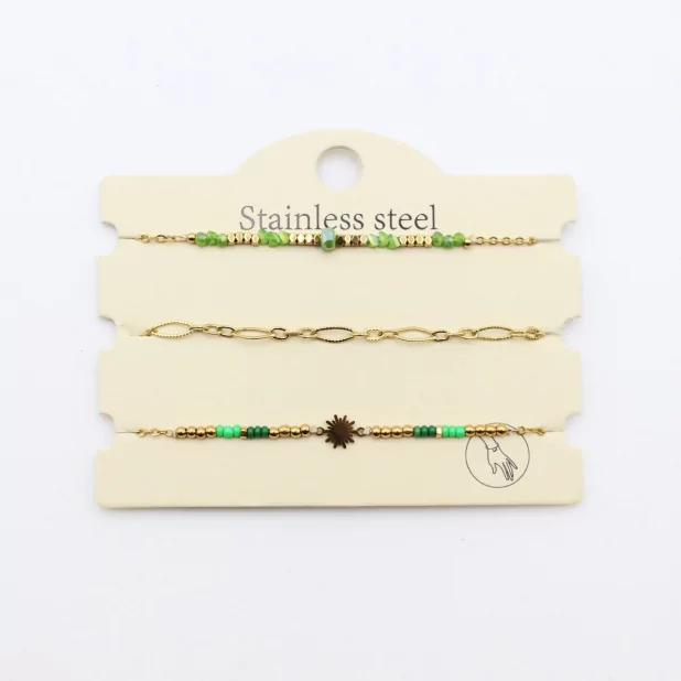 Pack de 3 bracelets acier - soleil