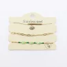 Pack de 3 bracelets acier - oeil strass