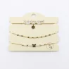 Pack de 3 bracelets acier - étoile et papillon