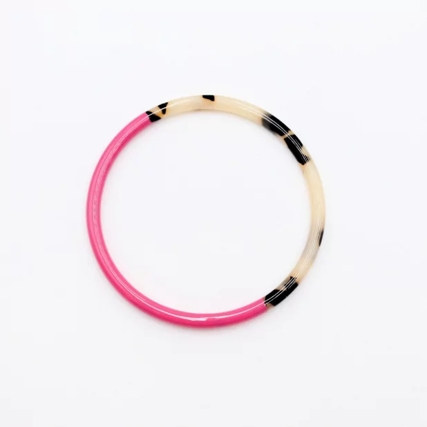 Jonc résine fin couleur léopard