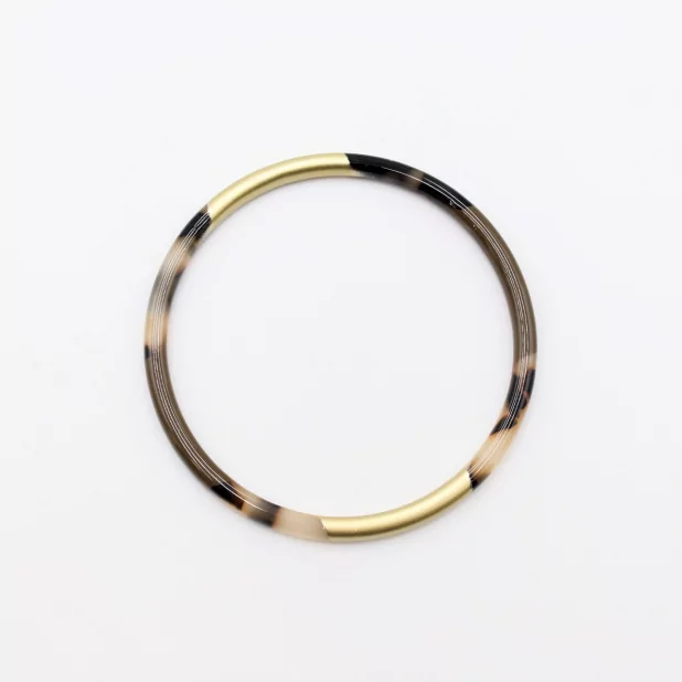 Jonc résine fin doré léopard