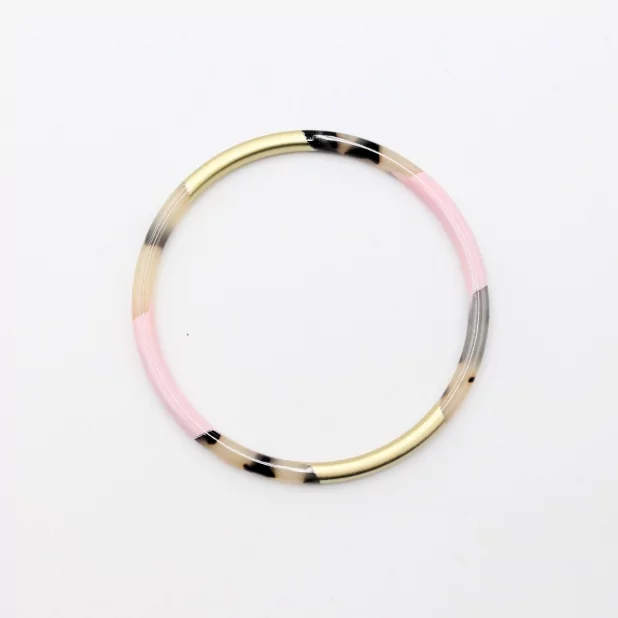 Jonc résine fin doré léopard