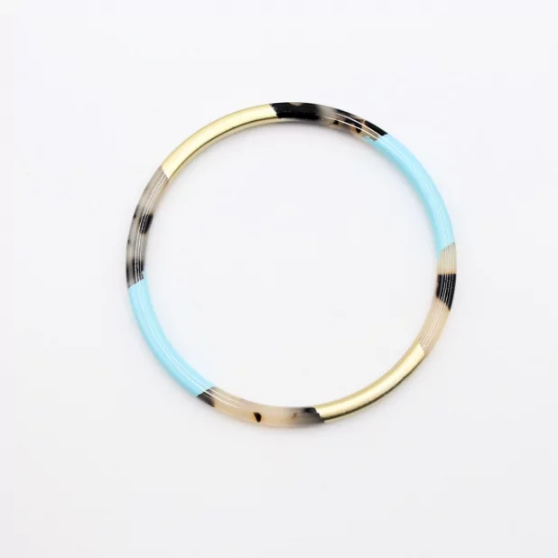 Jonc résine fin doré léopard