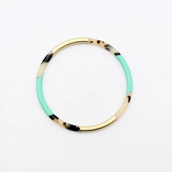 Jonc résine fin doré léopard