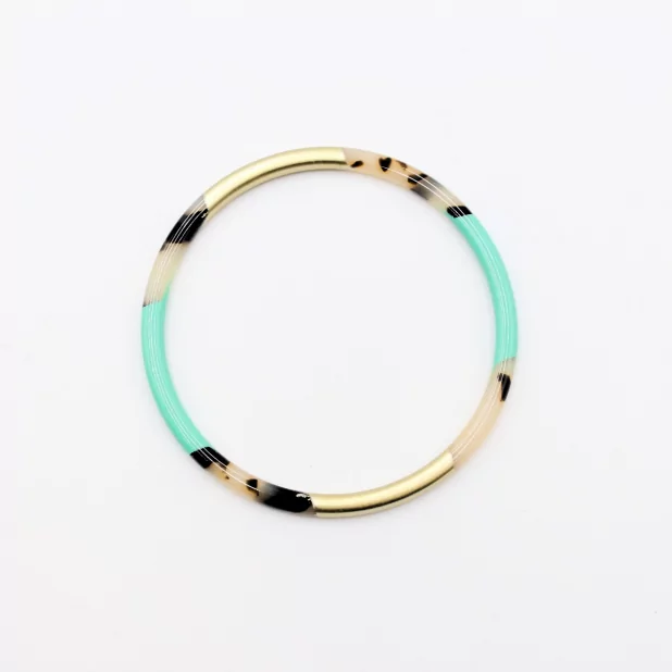 Jonc résine fin doré léopard