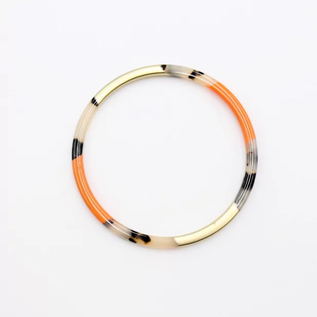 Jonc résine fin doré léopard