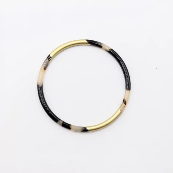 Jonc résine fin doré léopard