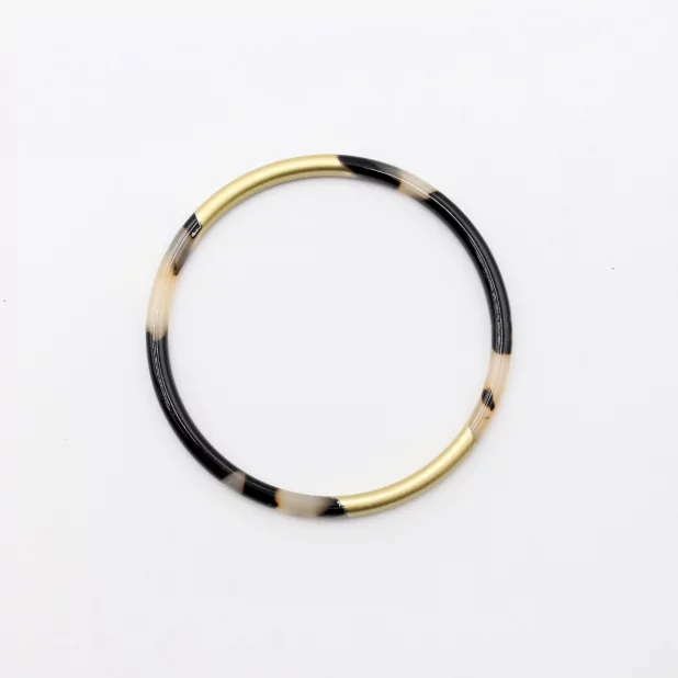 Jonc résine fin doré léopard