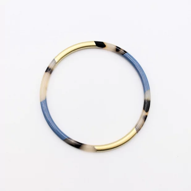 Jonc résine fin doré léopard