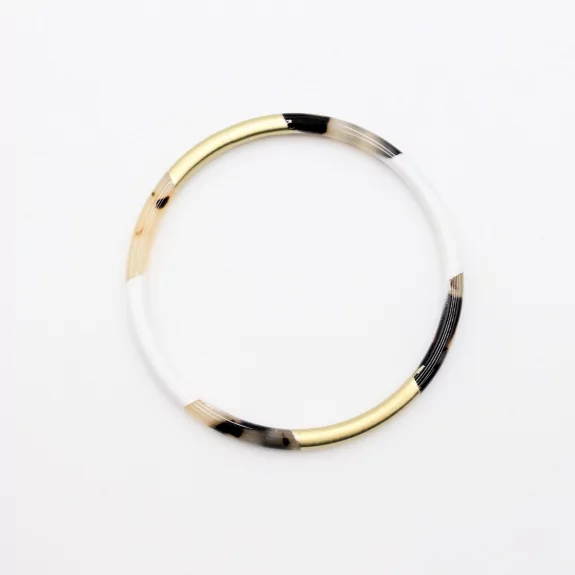 Jonc résine fin doré léopard