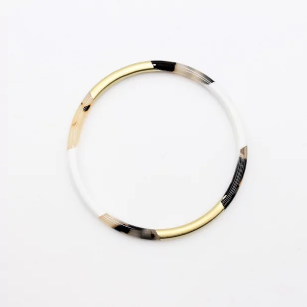 Jonc résine fin doré léopard