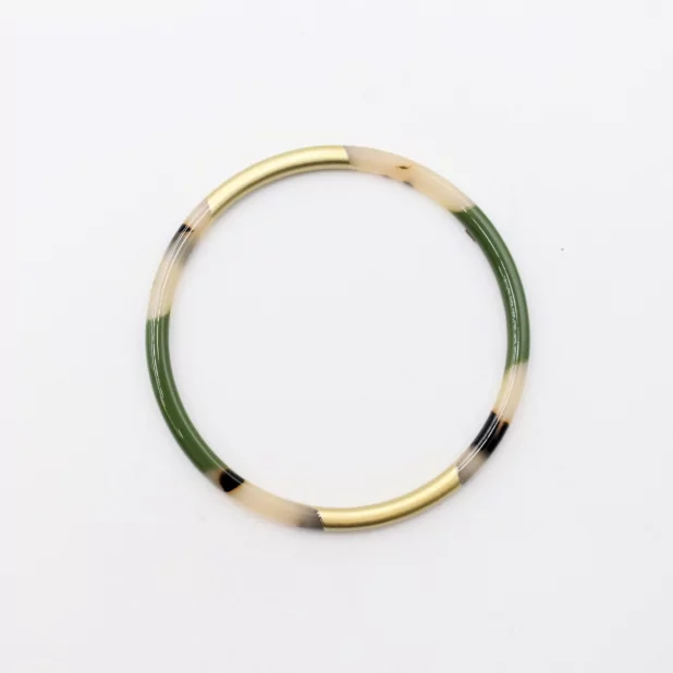 Jonc résine fin doré léopard