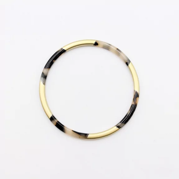 Jonc résine fin doré léopard