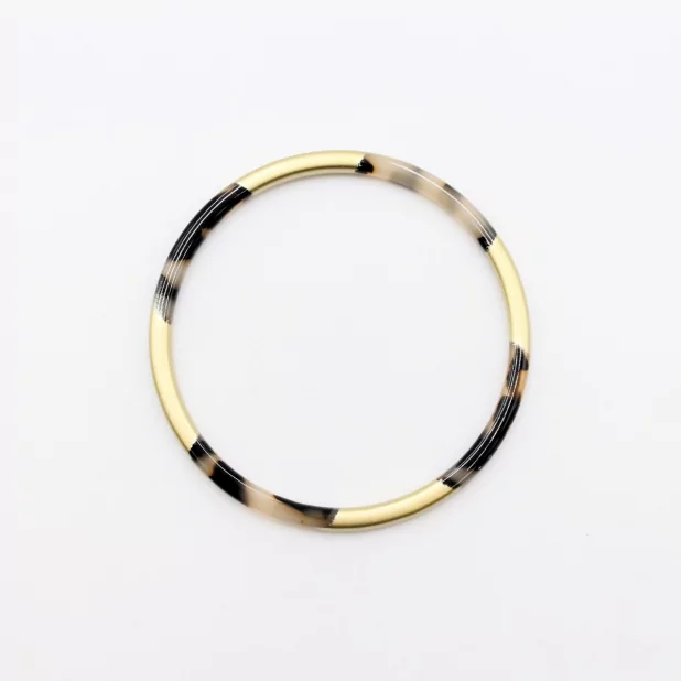 Jonc résine fin doré léopard