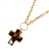 Collier acier tendance chaine avec croix