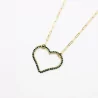 Collier acier motif coeur perlé