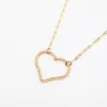 Collier acier motif coeur perlé