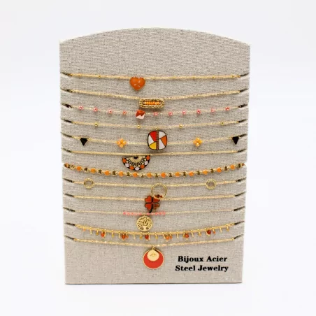 Pack 12 Colliers Acier Inoxydable - ORANGE