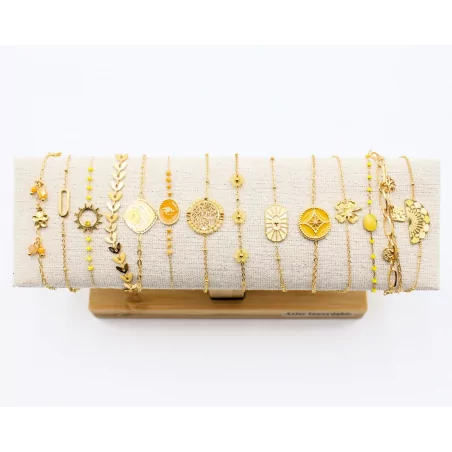 Pack de 12 bracelets acier - JAUNE