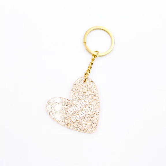 Porte clefs cœur à message - happy family