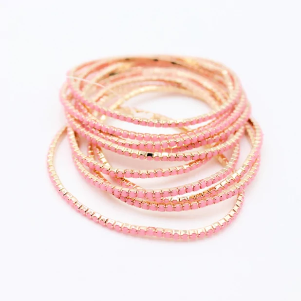 Lot de 10 bracelets strass