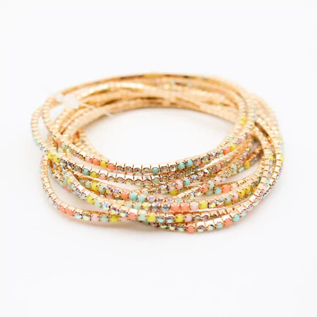 Lot de 10 bracelets strass