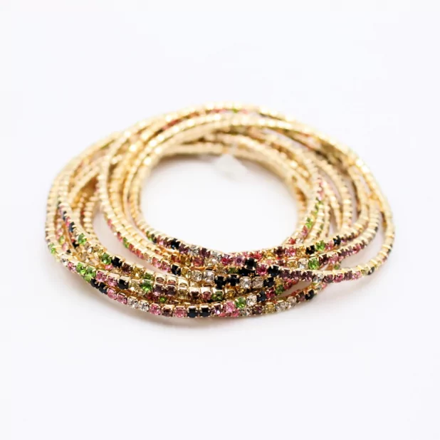 Lot de 10 bracelets strass
