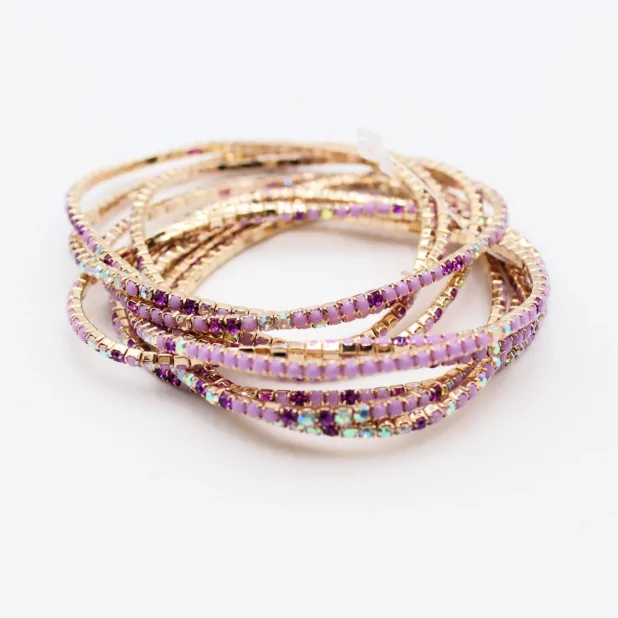 Lot de 10 bracelets strass