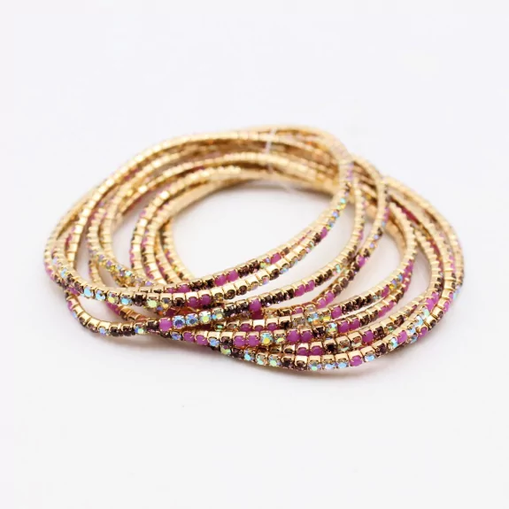 Lot de 10 bracelets strass