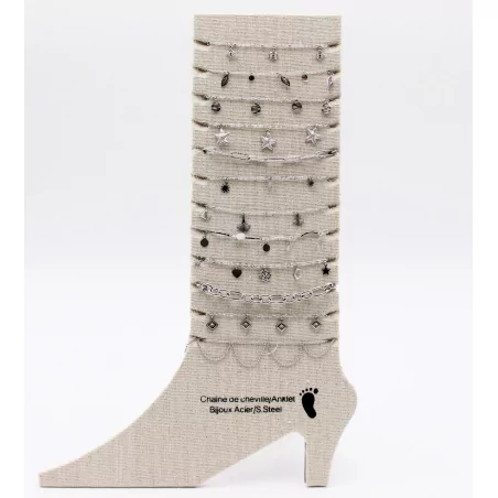 Pack de 12 chaines de cheville en acier inoxydable - argenté