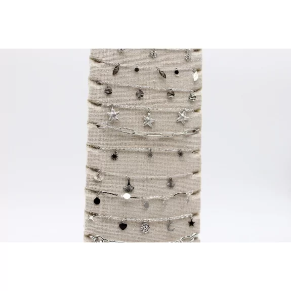 Pack de 12 chaines de cheville en acier inoxydable - argenté