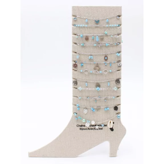 Pack de 12 chaines de cheville en acier inoxydable - arg turq