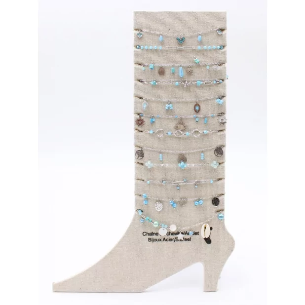 Pack de 12 chaines de cheville en acier inoxydable - arg turq