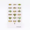 Pack 18 bagues acier inoxydable - vert clair