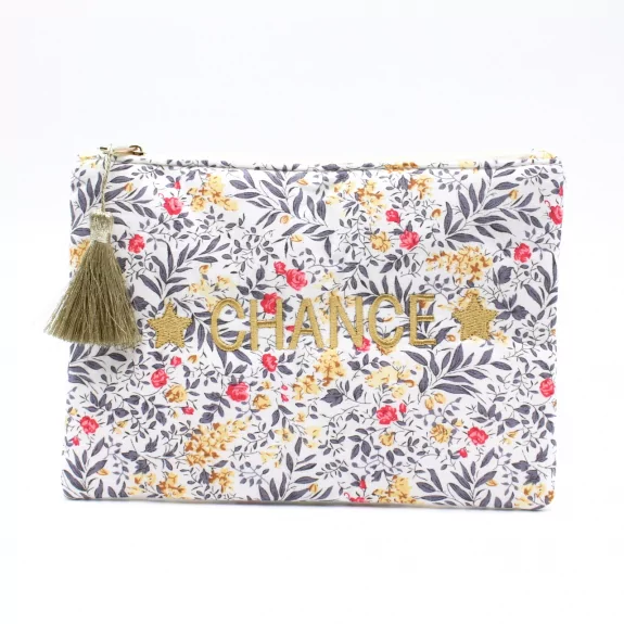 Pochette motif floral message chance