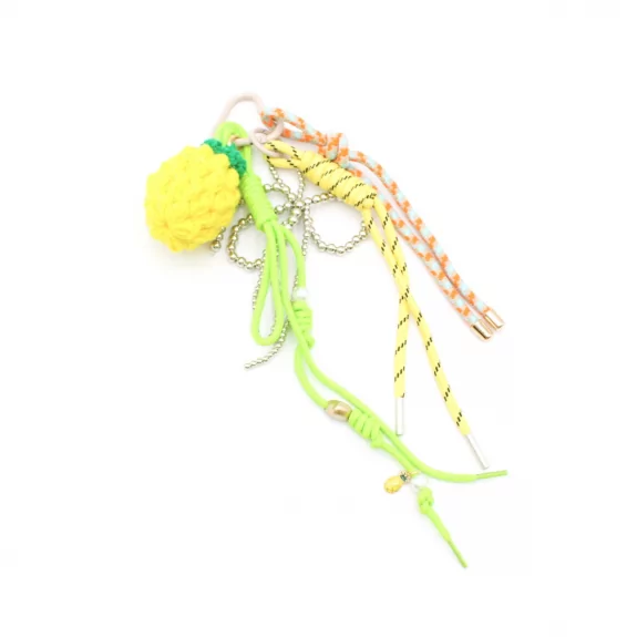 Porte clefs citron jaune tricot