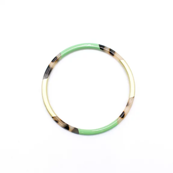 Jonc résine fin doré léopard