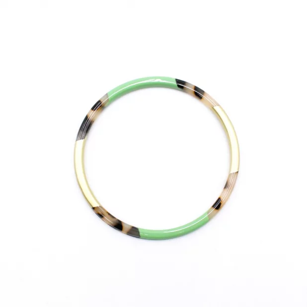 Jonc résine fin doré léopard