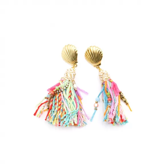 Boucles d'oreilles coquillage colorées