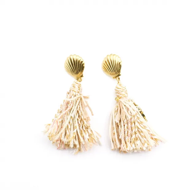 Boucles d'oreilles coquillage colorées