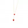 Collier fin doré fraise et cœur
