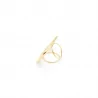 Bague dorée rectangle ovale