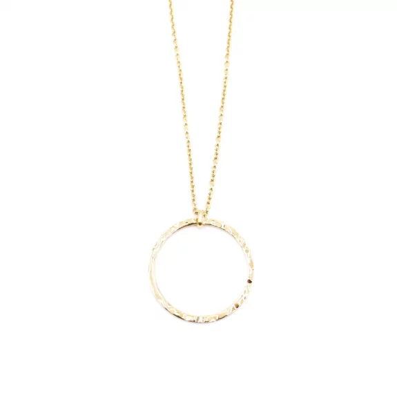 Collier doré acier avec pendentif cercle