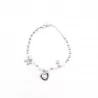 Bracelet acier perles cœur et papillon